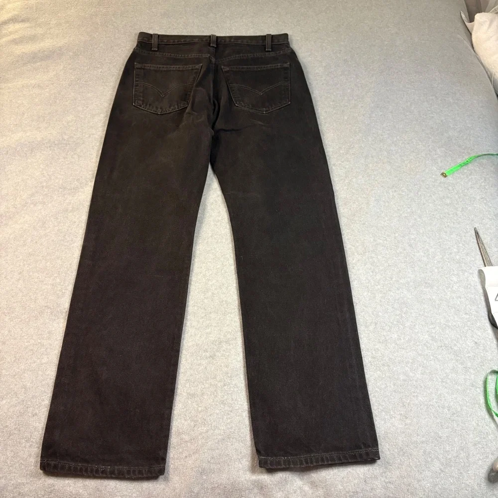 Vintage 1999 Levis 505 Solid Black Jeans No Labels Rare Button 217 Canada 32x32